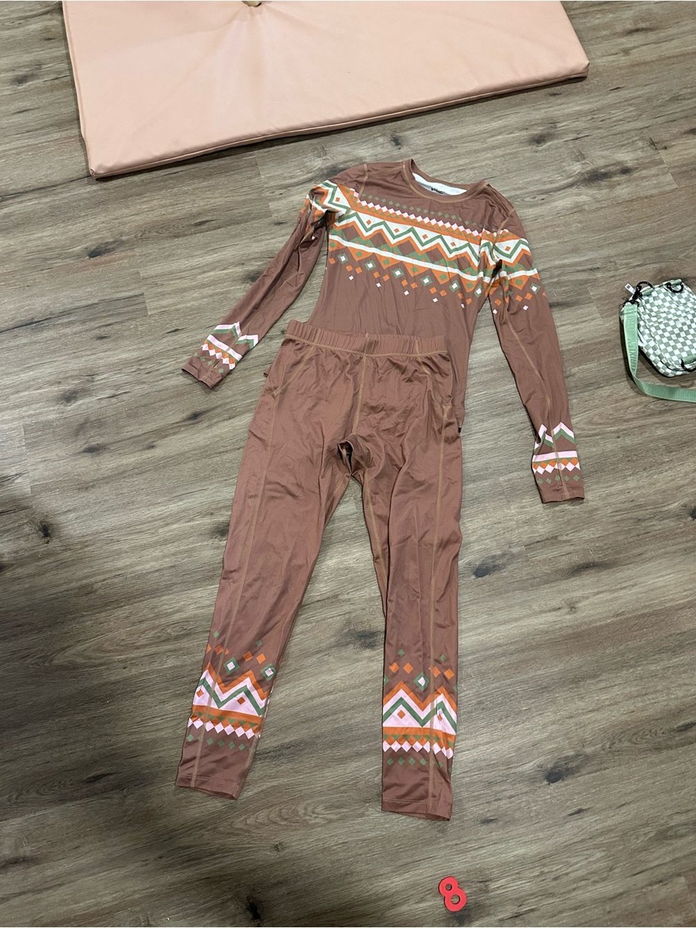 Mauve Long-Sleeve Printed Thermal Long Underwear